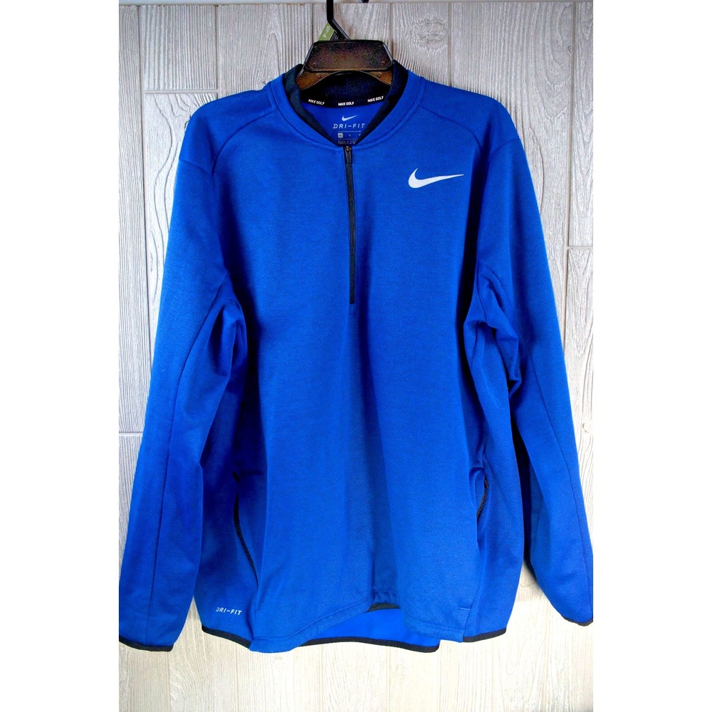 Nike Golf Dri-FIT 1/4 Zip Pullover Blue Fleece Jacket Men's XL Athletic Golf